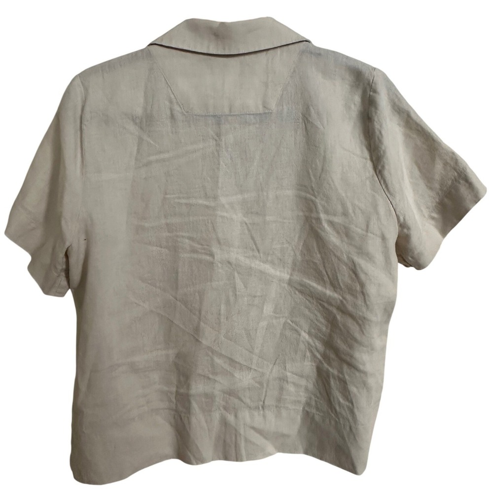 Quince Sand Off White 100% European Linen Short Sleeve Camp Shirt Button Down S - Picture 3 of 6